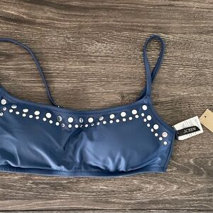 JCREW Studded scoopneck bikini top NWT SIZE SM